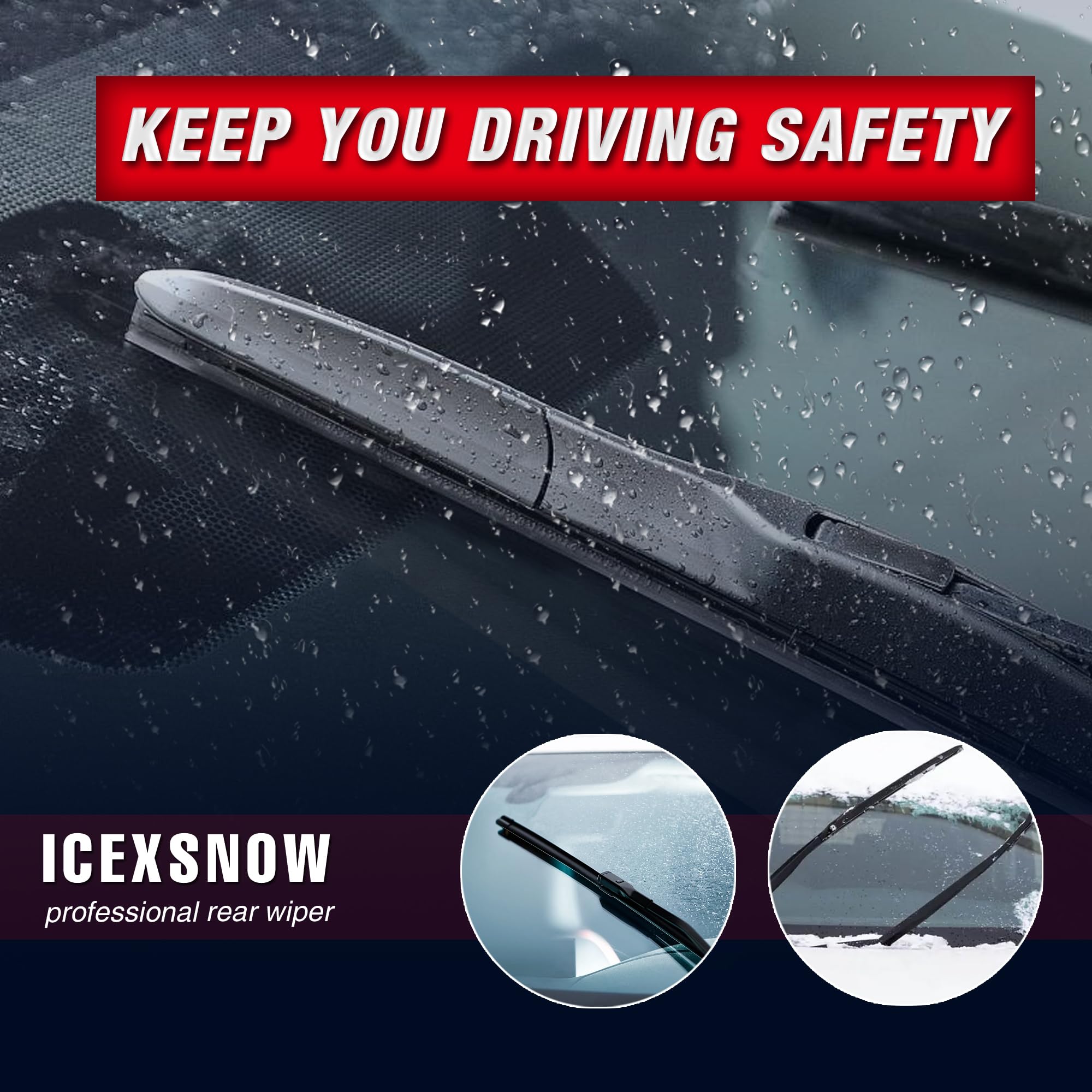 Icexsnow easy installation wiper blades for quick windshield replacement.