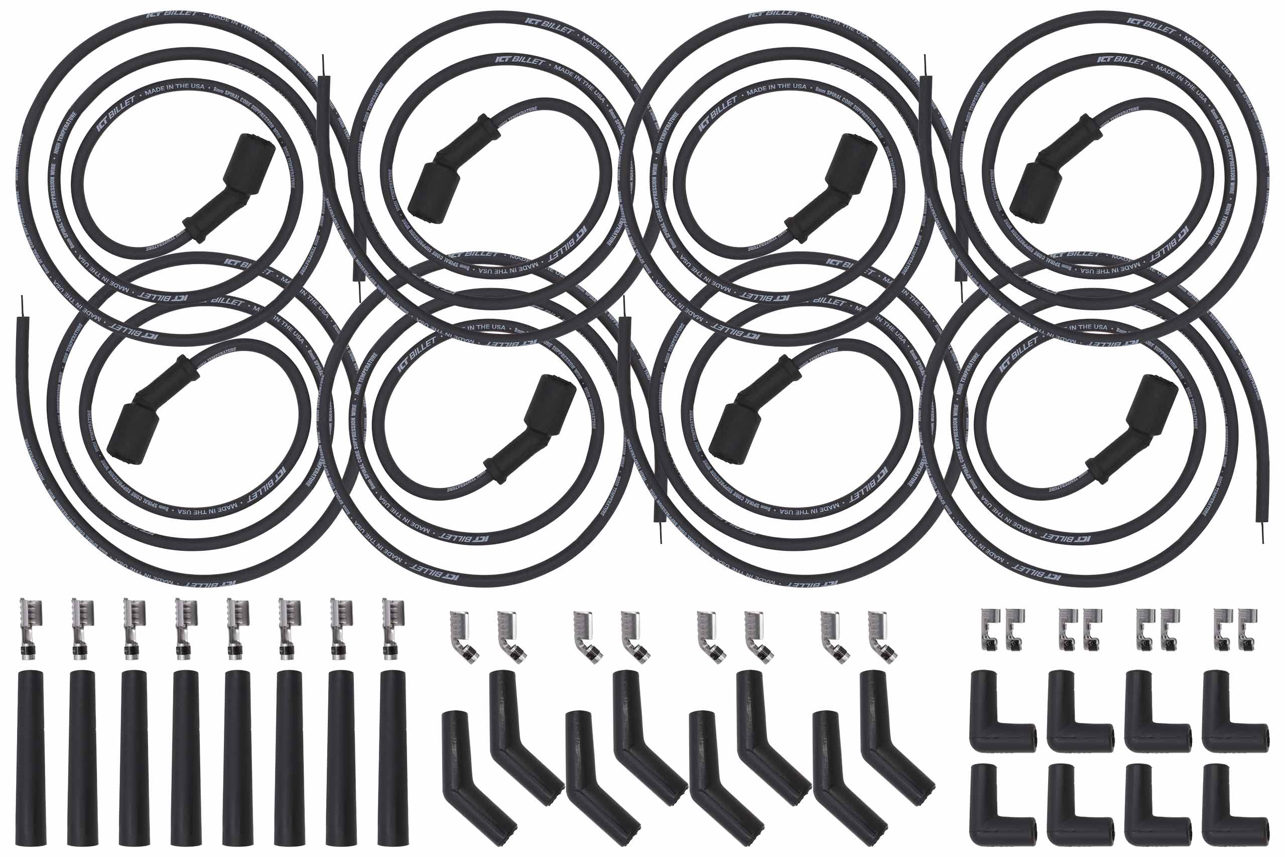ICT Billet 5ft universal spark plug wires with spiral core for LS LT engines