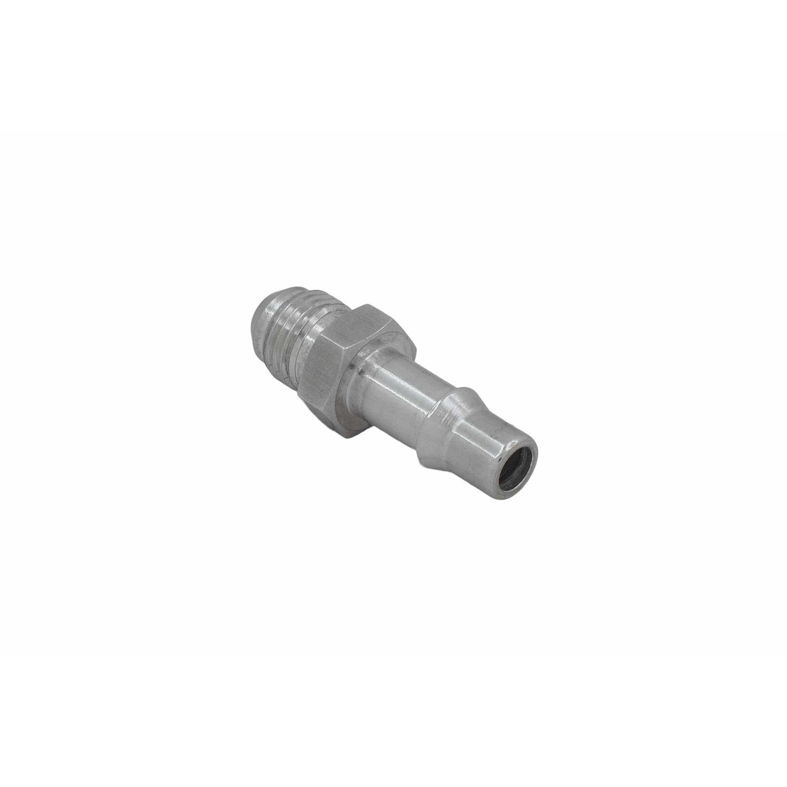 ICT Billet 6AN flare to 3-8 quick disconnect fitting close-up for secure, field-ready connections.