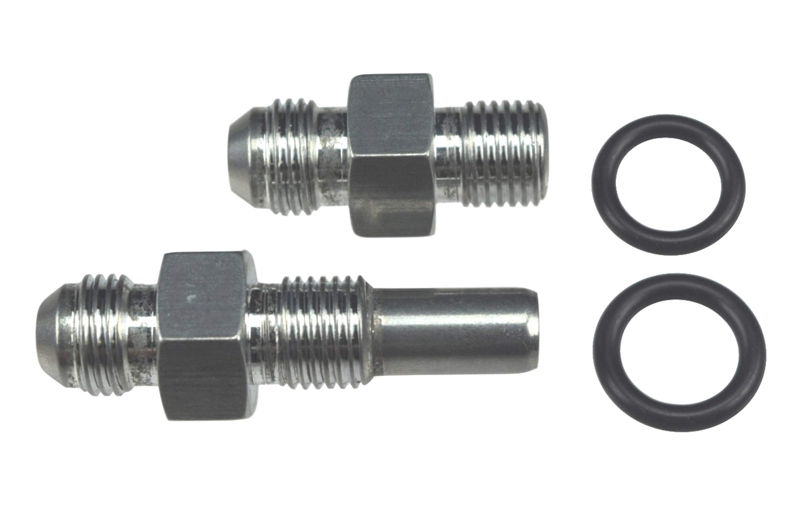 ICT Billet front port fitting for 4L80E enables clean AN line routing to the cooler