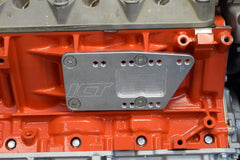 ICT Billet SBC to LS adapter plate installed demonstrates crankline alignment shift.