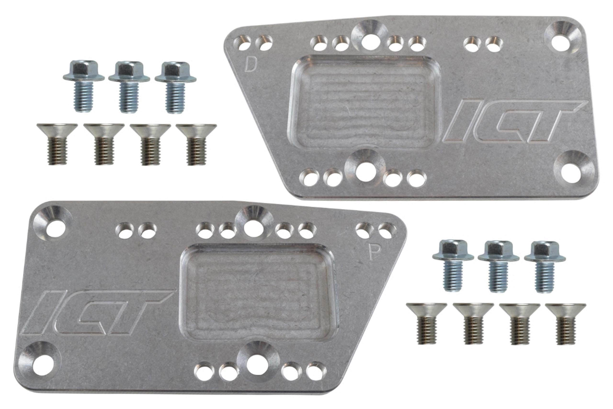 ICT Billet SBC to LS adapter plate side profile highlights compact billet aluminum design.