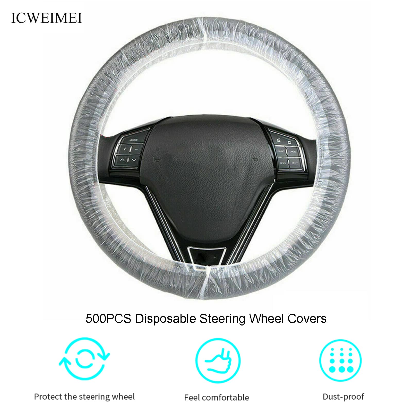 ICWEIMEI waterproof clear cover shields steering wheel surfaces