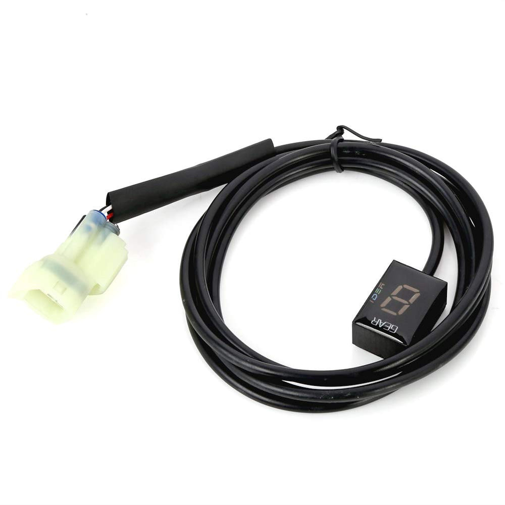 Idea gear indicator digital display close-up highlighting bright LED readout