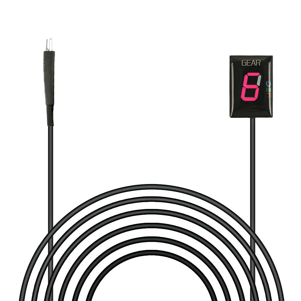 Idea gear indicator front view showing plug-and-play connection for Honda motorcycles