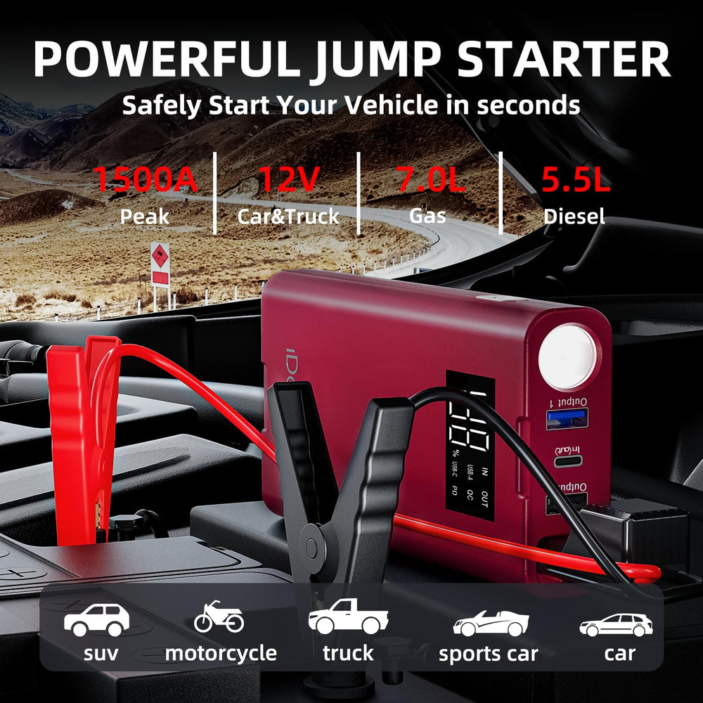 IDEAPLAY J8 digital display monitoring charge level for reliability.