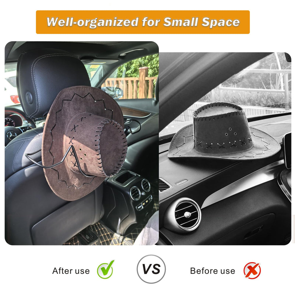 Idefair cowboy hat rack anti-flip design keeps hats in place during drives.
