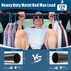 Idefair telescopic-rod clothes-pole for easy length adjustment in any car.