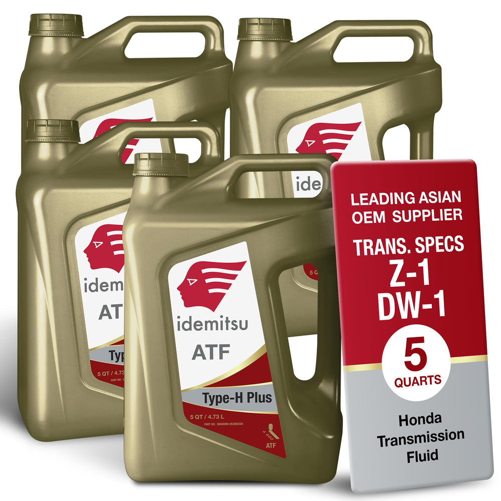 Idemitsu ATF Type H-Plus bottle promotes Honda/Acura compatibility.
