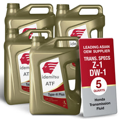 Idemitsu ATF Type H-Plus bottle promotes Honda/Acura compatibility.