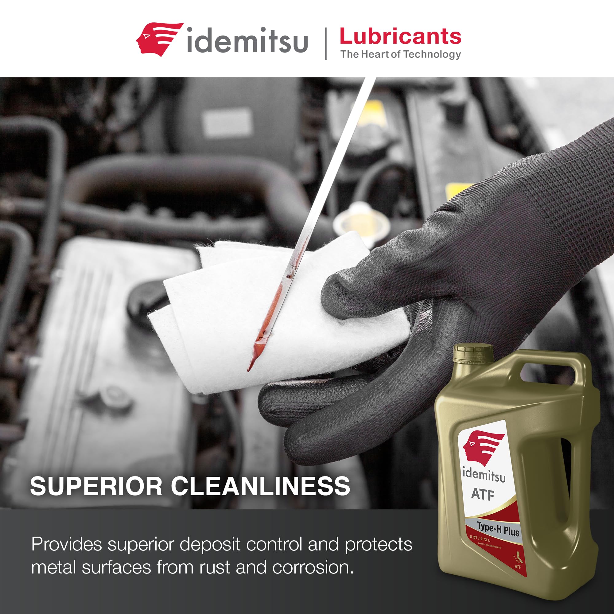 Idemitsu ATF Type H-Plus compatibility label highlights Honda/Acura fit.
