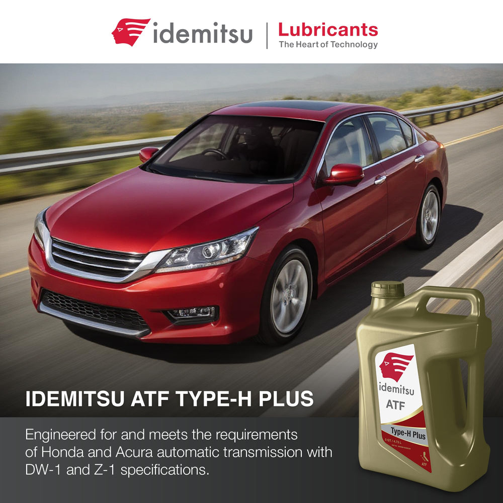 Idemitsu ATF Type H-Plus label close-up confirms Honda/Acura compatibility.