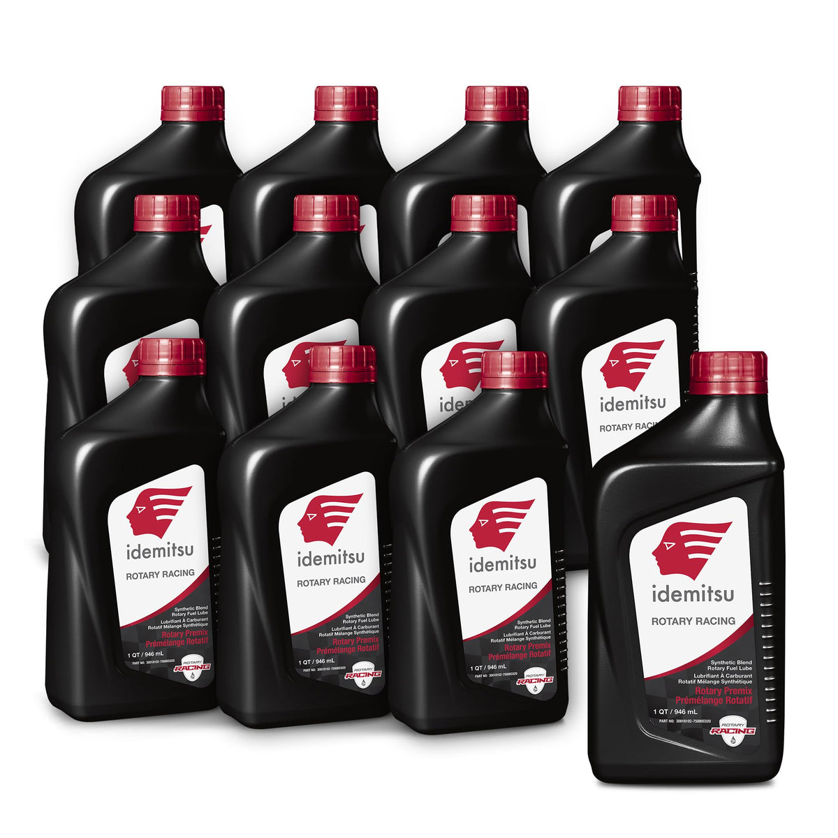 Idemitsu Premix Rotary Racing 1QT bottle with clear labeling for easy measuring.