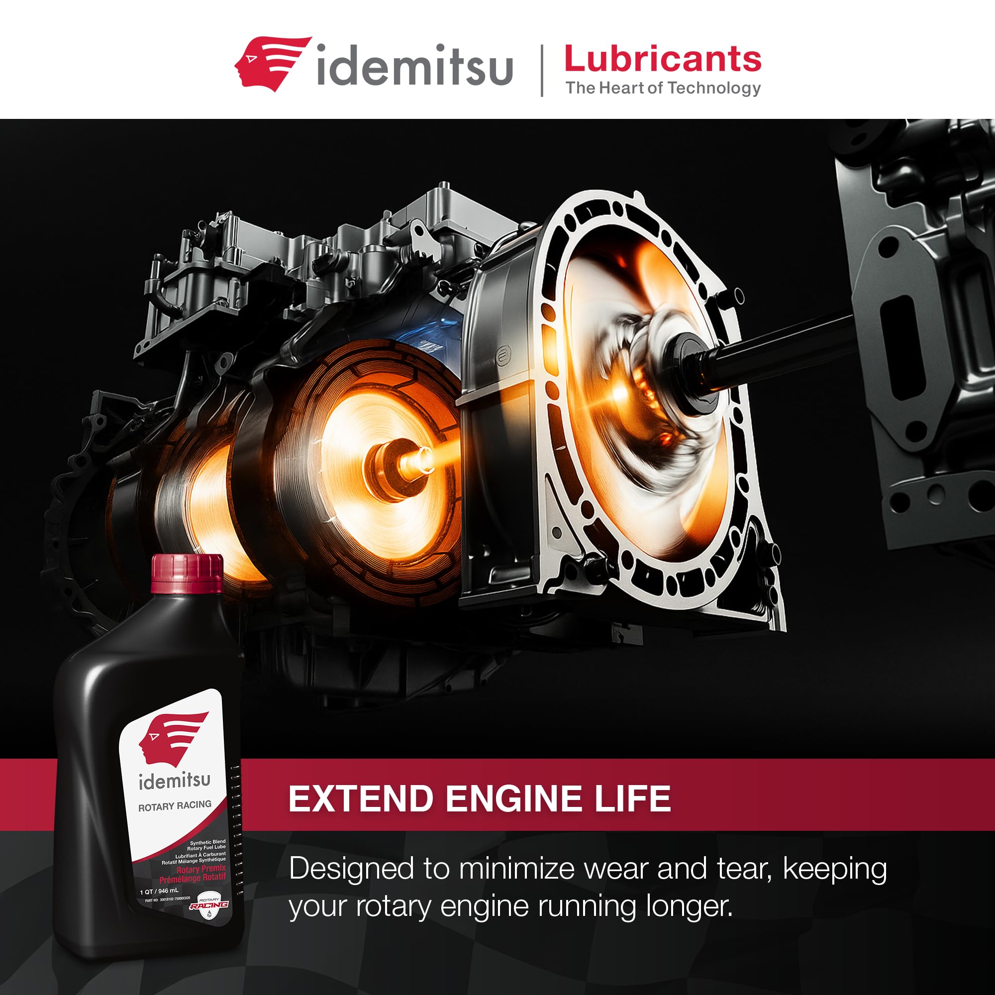 Idemitsu Premix Rotary Racing 1QT measuring cup aids proper mixture.