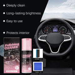 Identicalven interior detail spray application demonstrates quick, even coverage on rubber and plastic surfaces.
