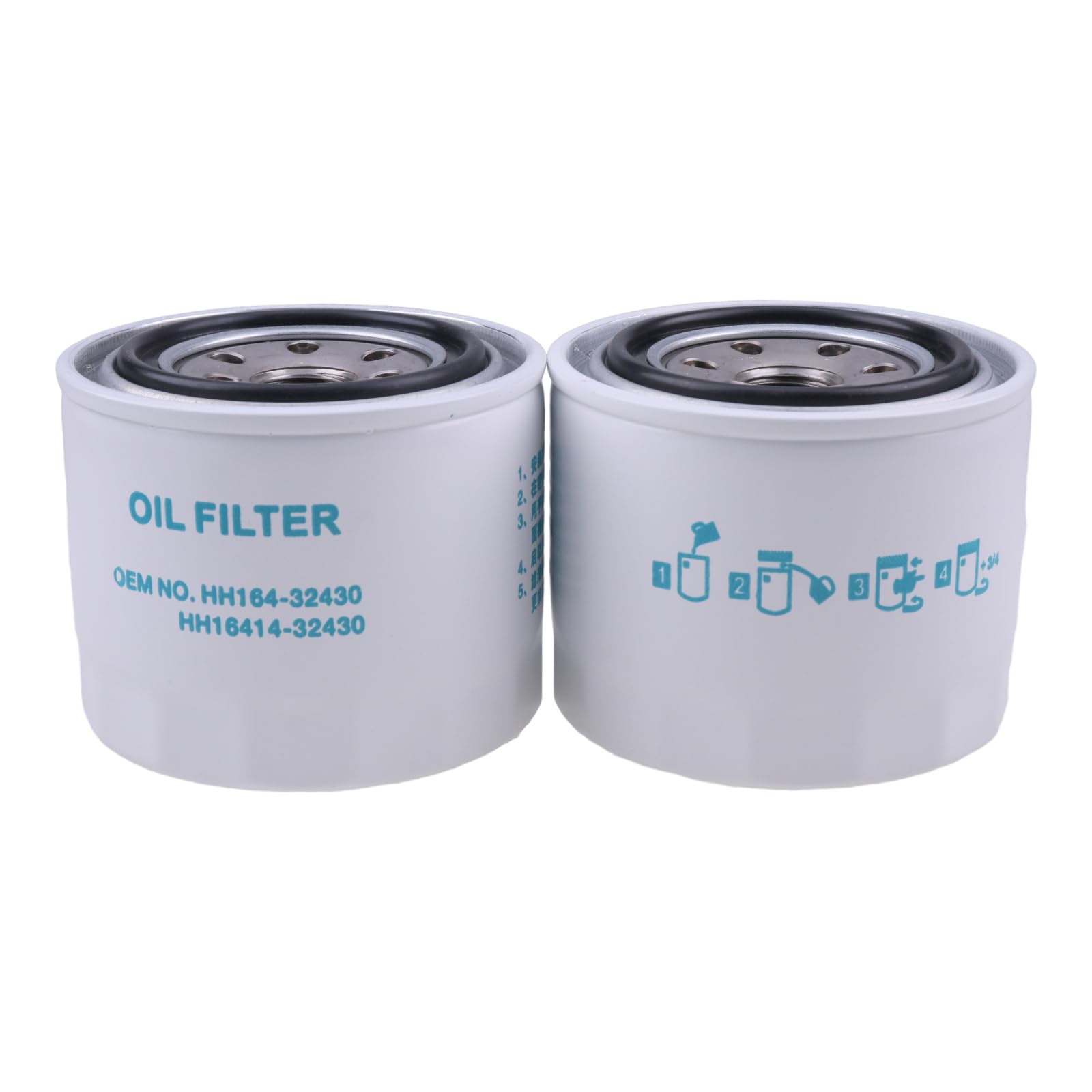 IEQFUE HH164-32430 engine oil filter close-up showing compact Kubota-compatible design for L-series