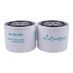 IEQFUE HH164-32430 engine oil filter close-up showing compact Kubota-compatible design for L-series