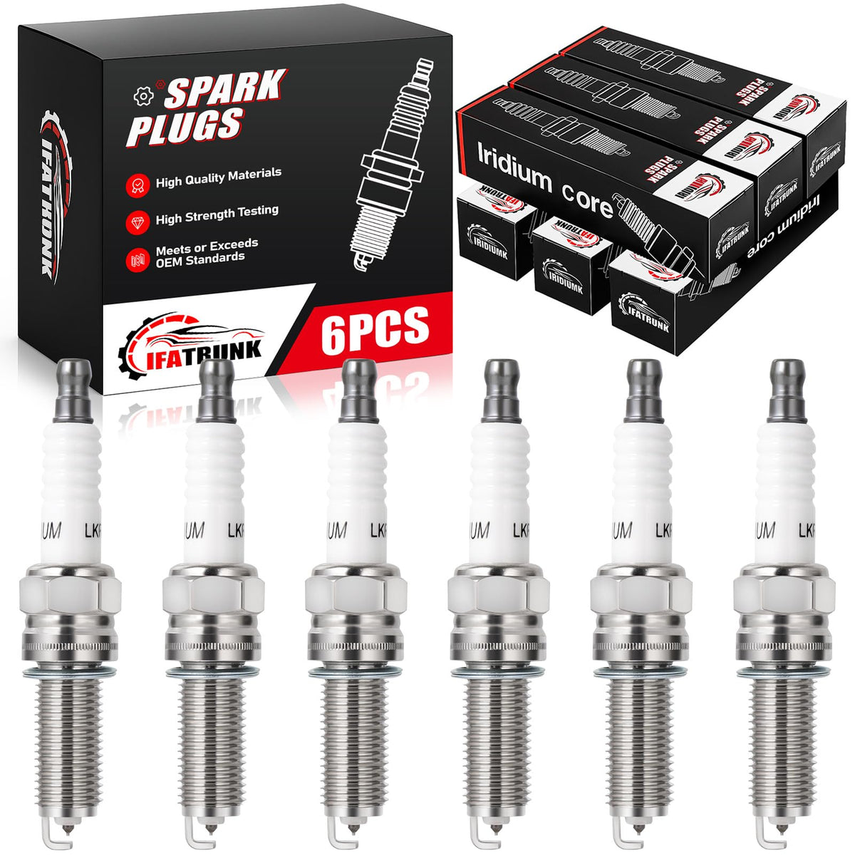 IFATRUNK Iridium spark plugs close-up threads for precise fit and durability