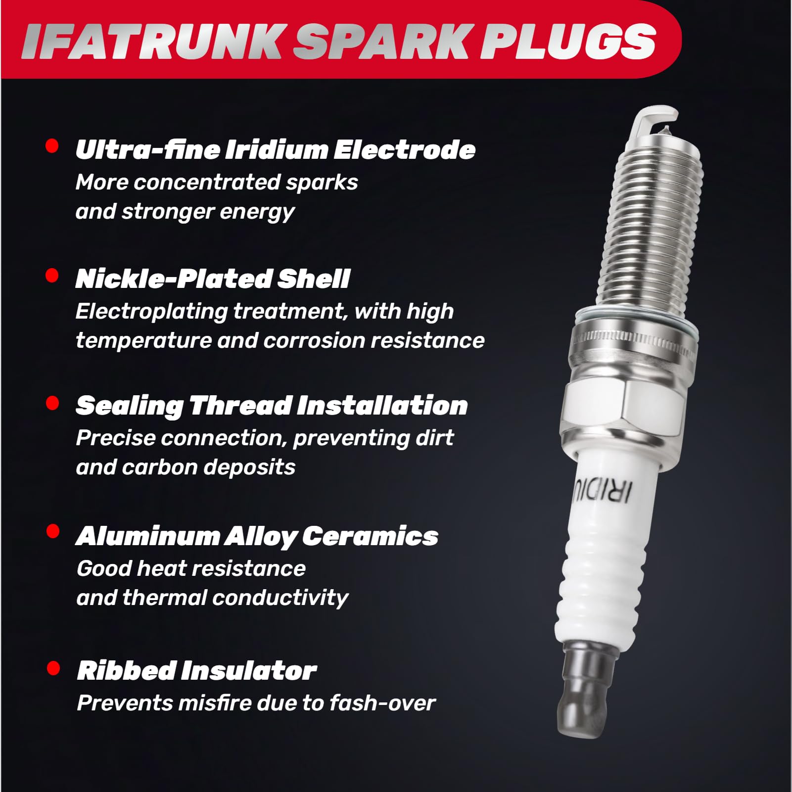 IFATRUNK Iridium spark plugs engine compartment view for broad compatibility