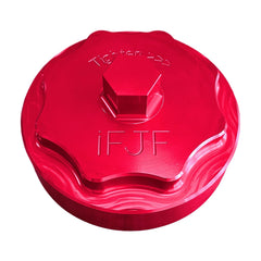 iFJF 68065612AA cap front view shows billet aluminum durability and solid construction.