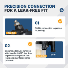 iFJF 8mm nipple barb detail enables secure 5/16 inch fuel line connections