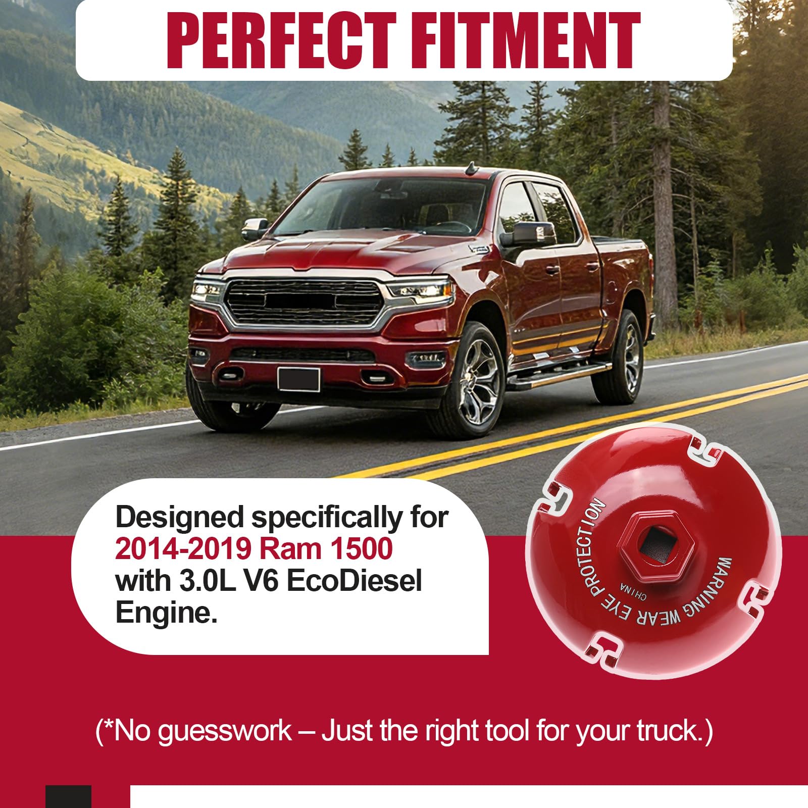 iFJF aluminum red anodized fuel filter wrench resists rust for durable service.