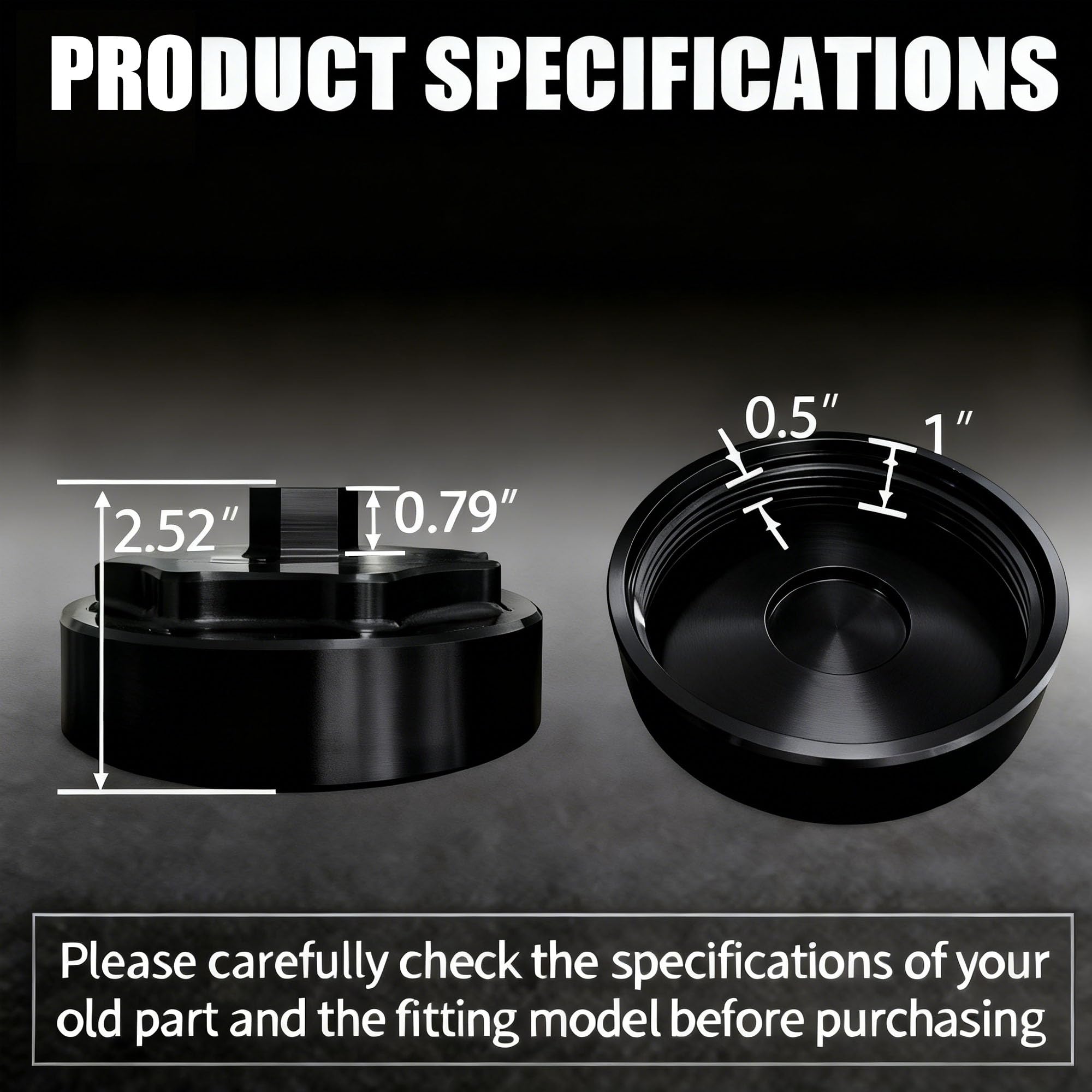 iFJF billet aluminum cap close-up with CNC precision for durability.