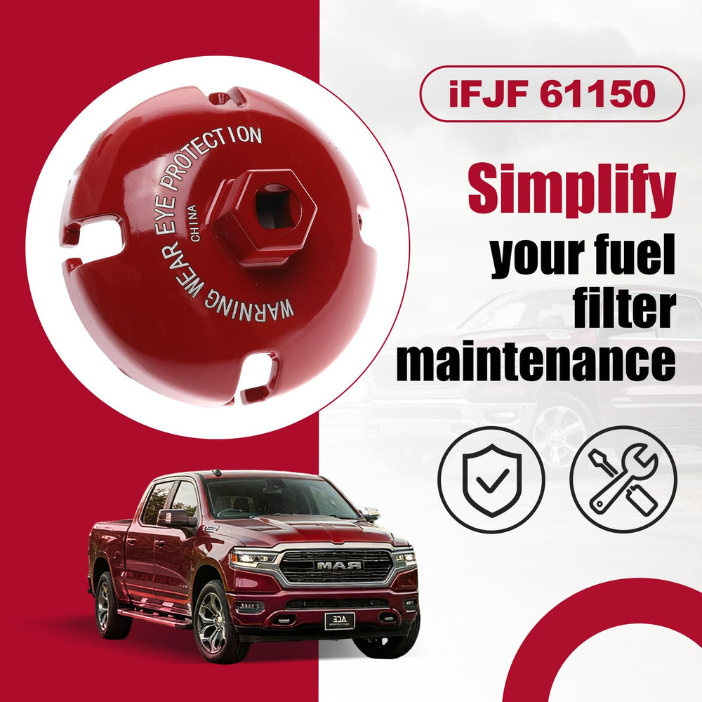 iFJF cast aluminum red wrench provides lightweight durability during fuel system service.