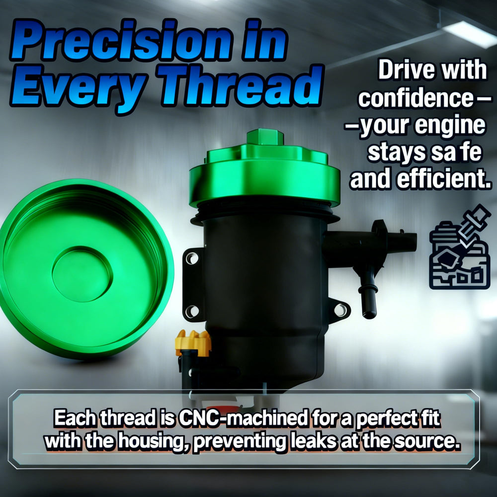 iFJF CNC machined cap designed to prevent leaks
