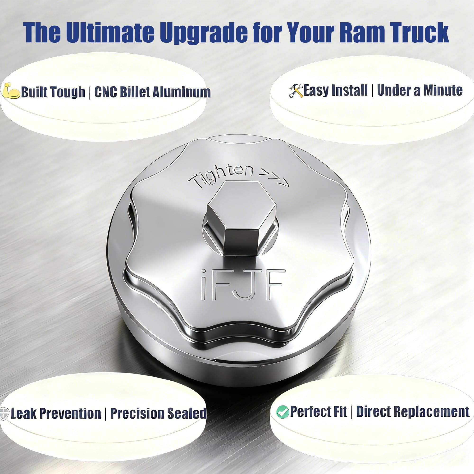iFJF Ram 6.7L compatible cap protects filtration system during demanding drives.