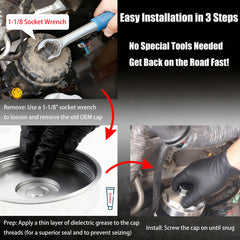 iFJF cap installation with socket wrench for easy replacement