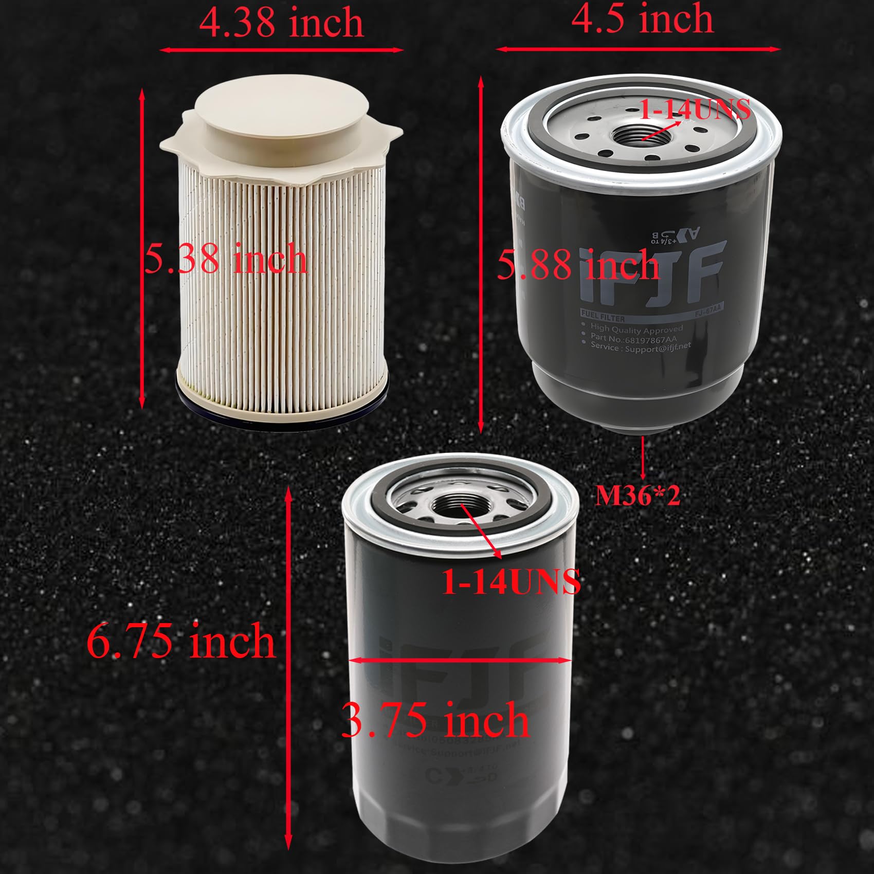 iFJF fuel filter packaging shows brand quality and ready-to-install design.
