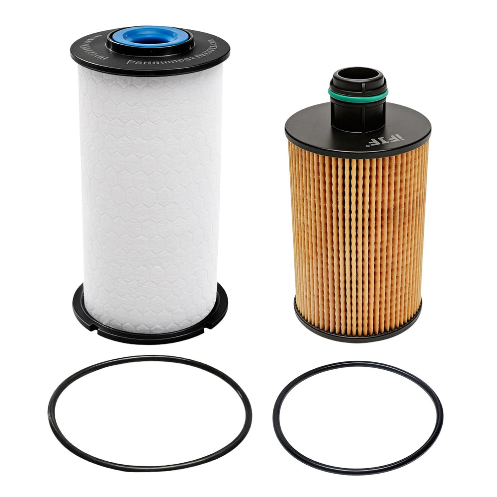iFJF fuel filter 68235275AA close-up highlighting filtration media for cleaner diesel flow.
