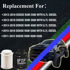 iFJF rear water separator 68197867AA; keeps contaminants out of fuel.