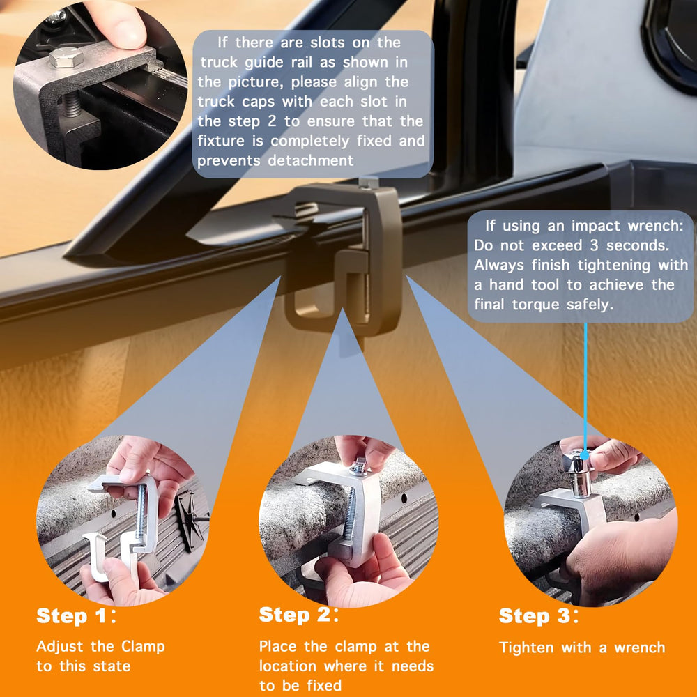 iFJF universal-fit clamps suitable for Silverado, Ram, and F-Series