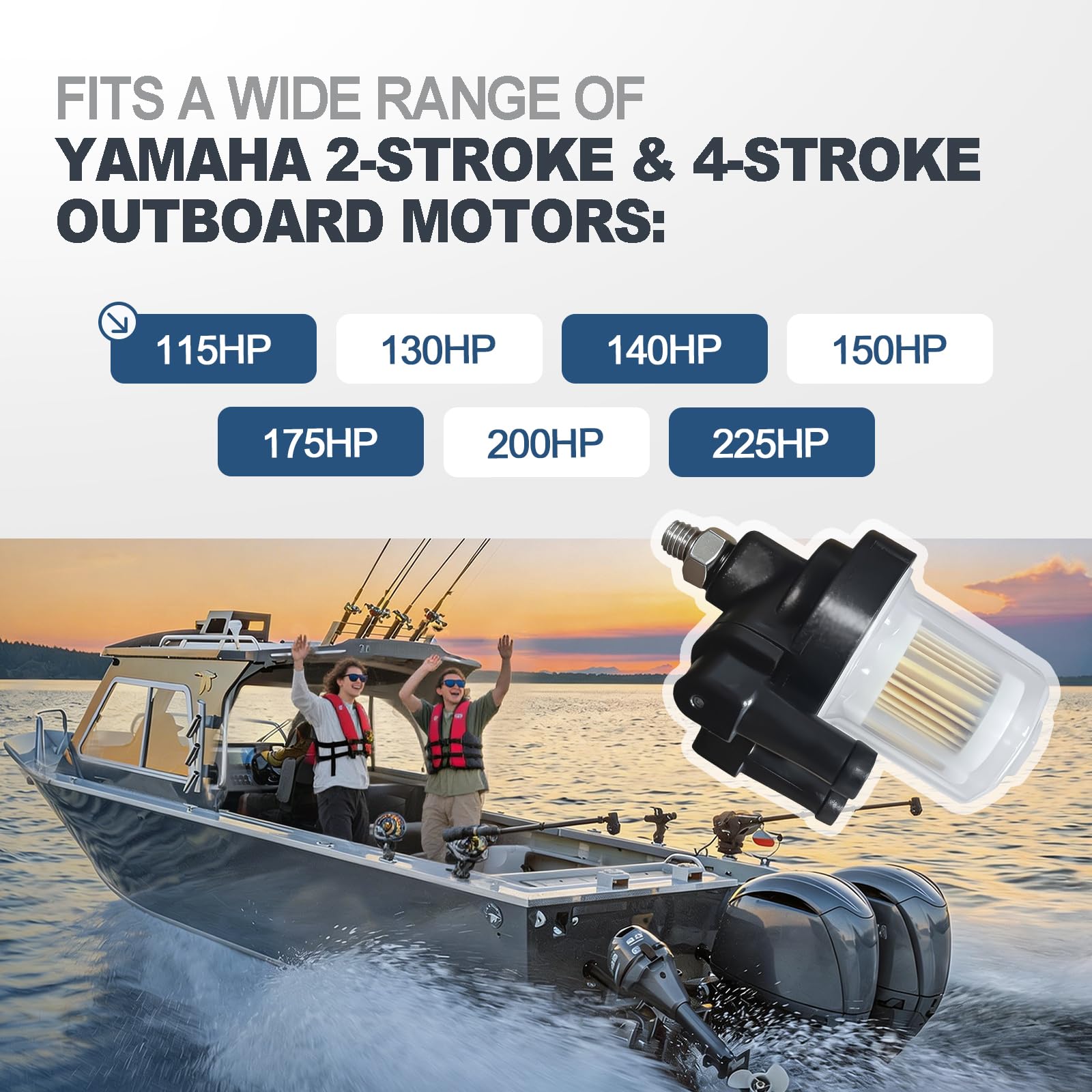 iFJF Yamaha outboard-compatible fuel filter supports reliable fuel flow for smoother starts