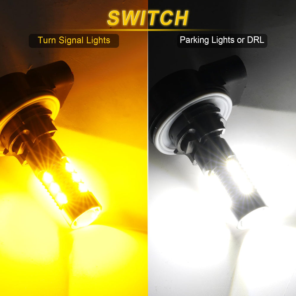 iFunyLED xenon white parking light for daytime visibility.