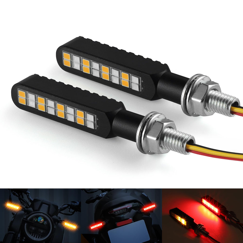 iFunyLED flowing LED motorcycle turn signal front view enhances visibility