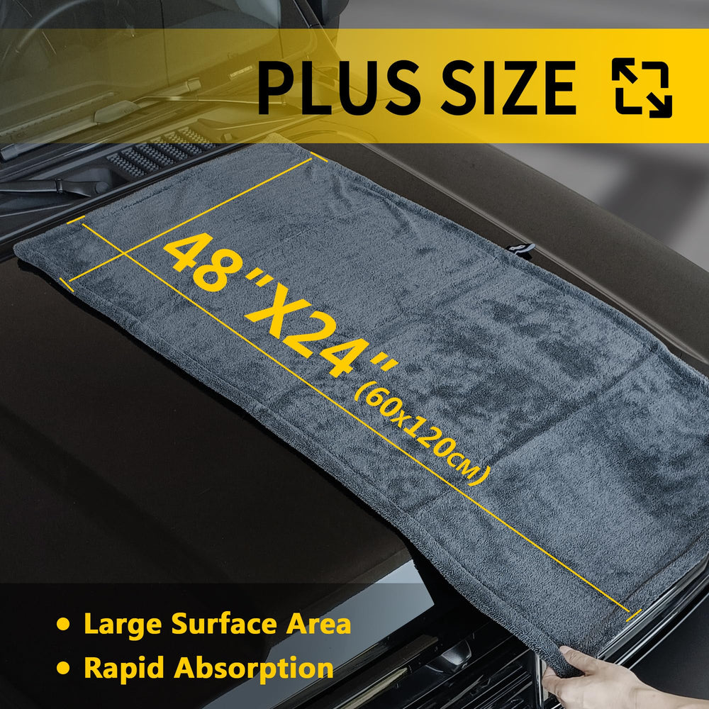 IFWIND rectangular 48x24 towel ideal for large-area car detailing tasks.