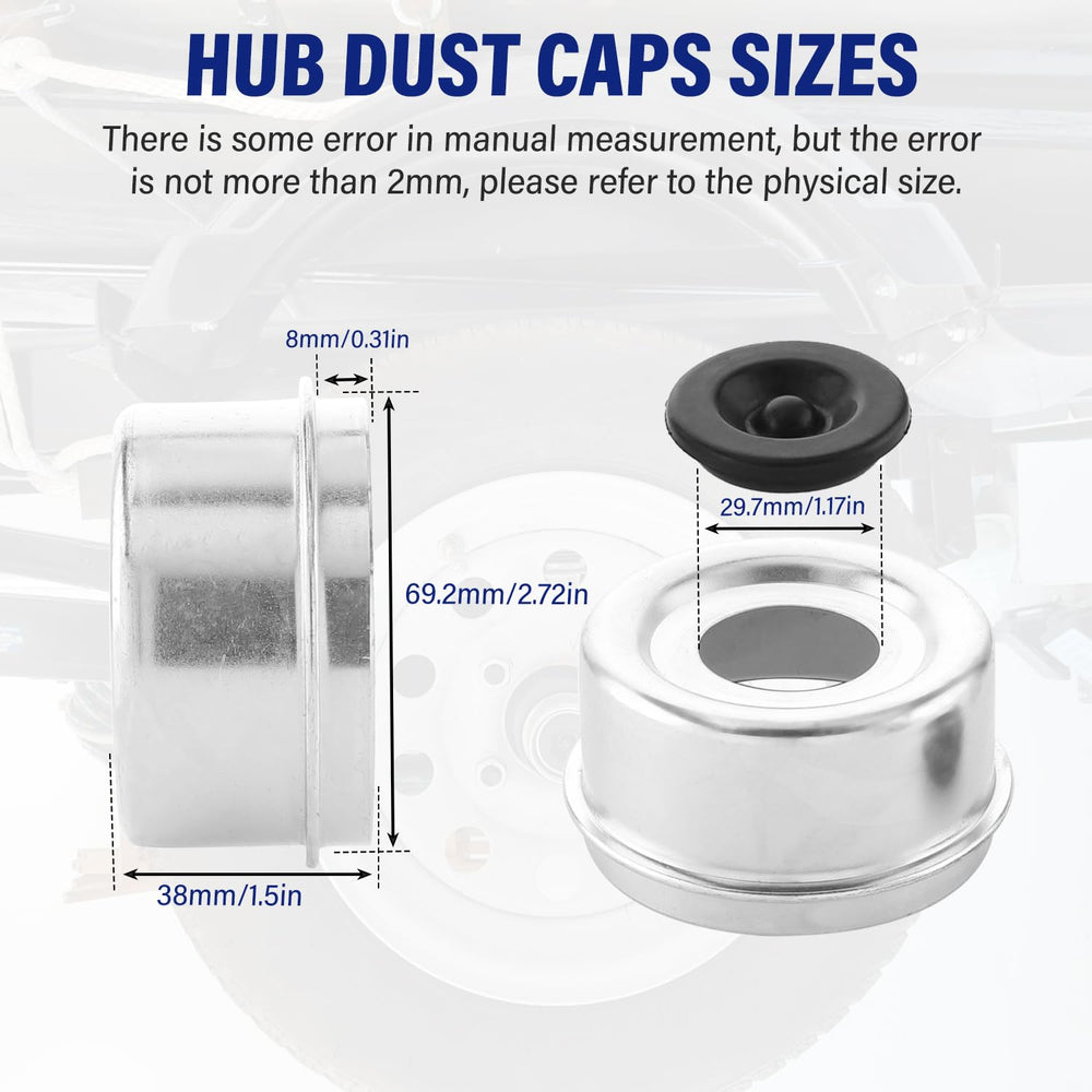 IFYKIM galvanized trailer hub dust cap resists corrosion for long trailer life