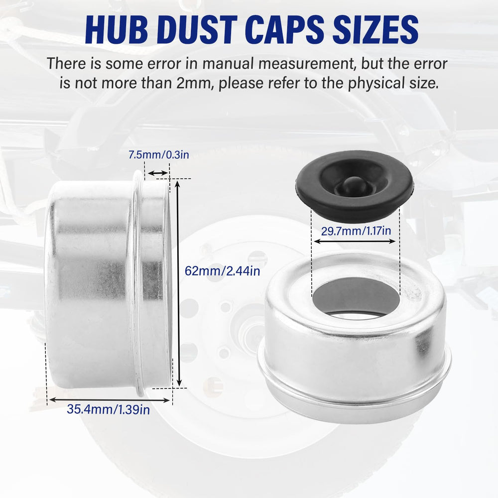 IFYKIM trailer hub dust cap 2.44 inch size for EZ Lube axles