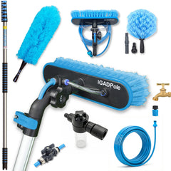 IGADPole 24 ft washing kit pole extended for high window cleaning safely.