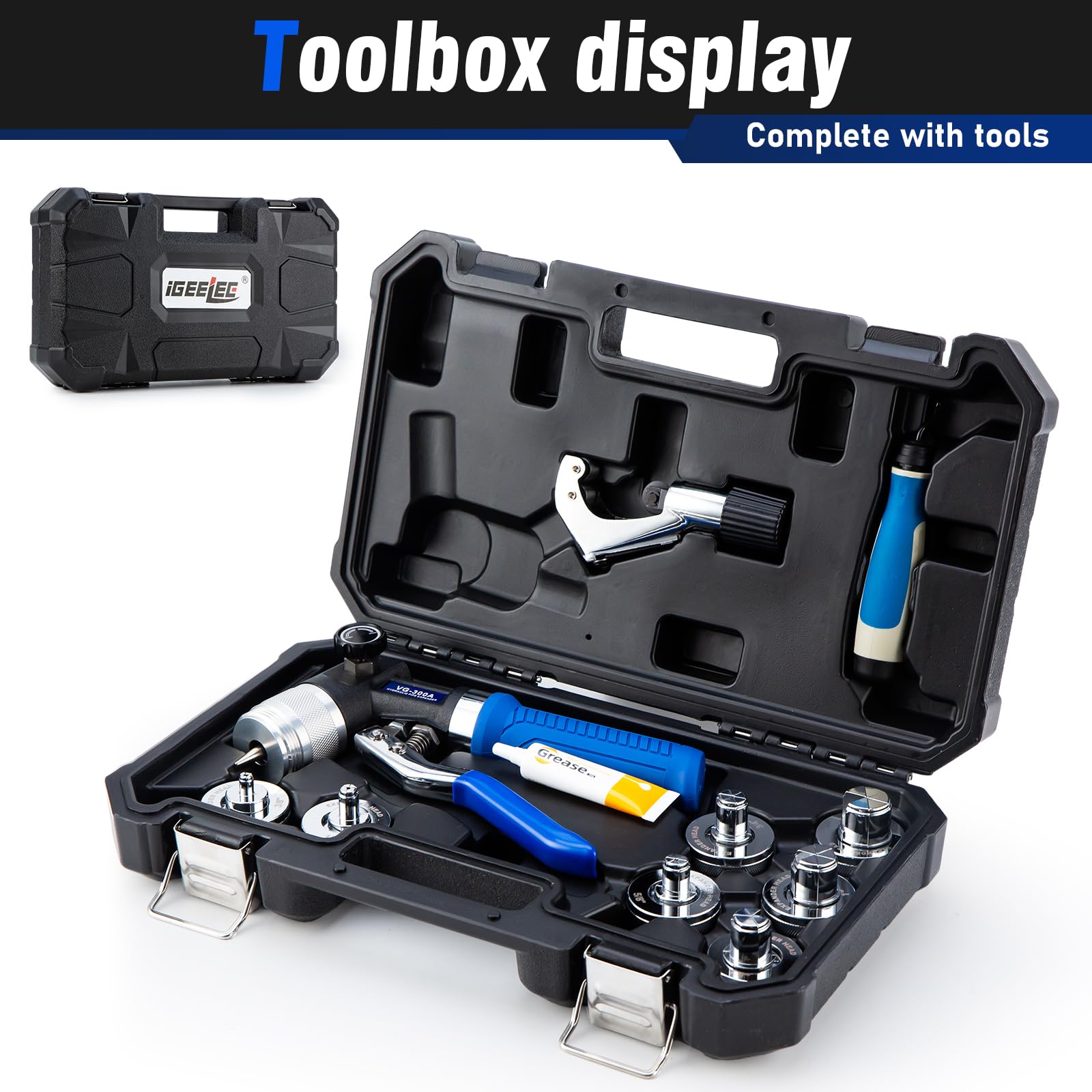 iGeelee kit in portable setup used on soft metal tubes, saves time.
