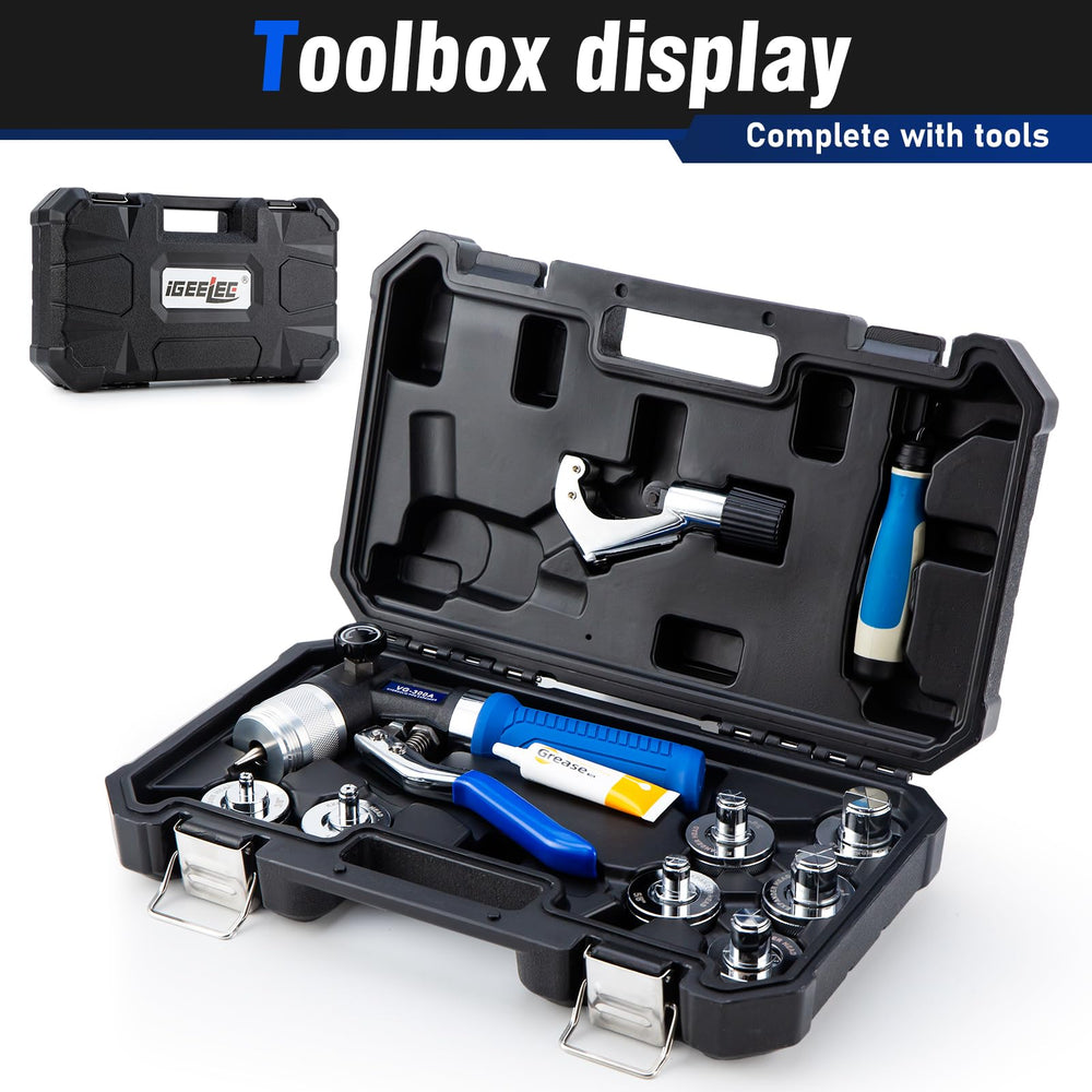 iGeelee kit in portable setup used on soft metal tubes, saves time.