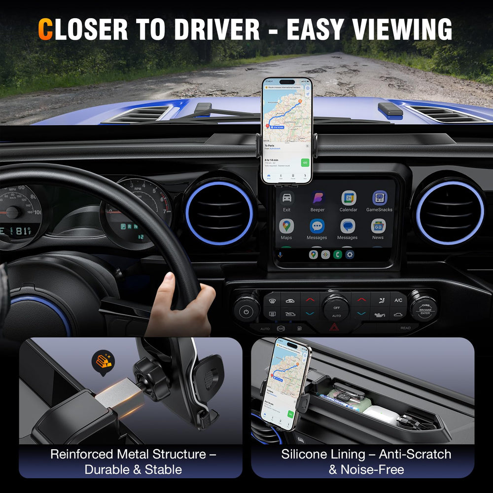 iGoevo silicone base protects the dashboard from scratches