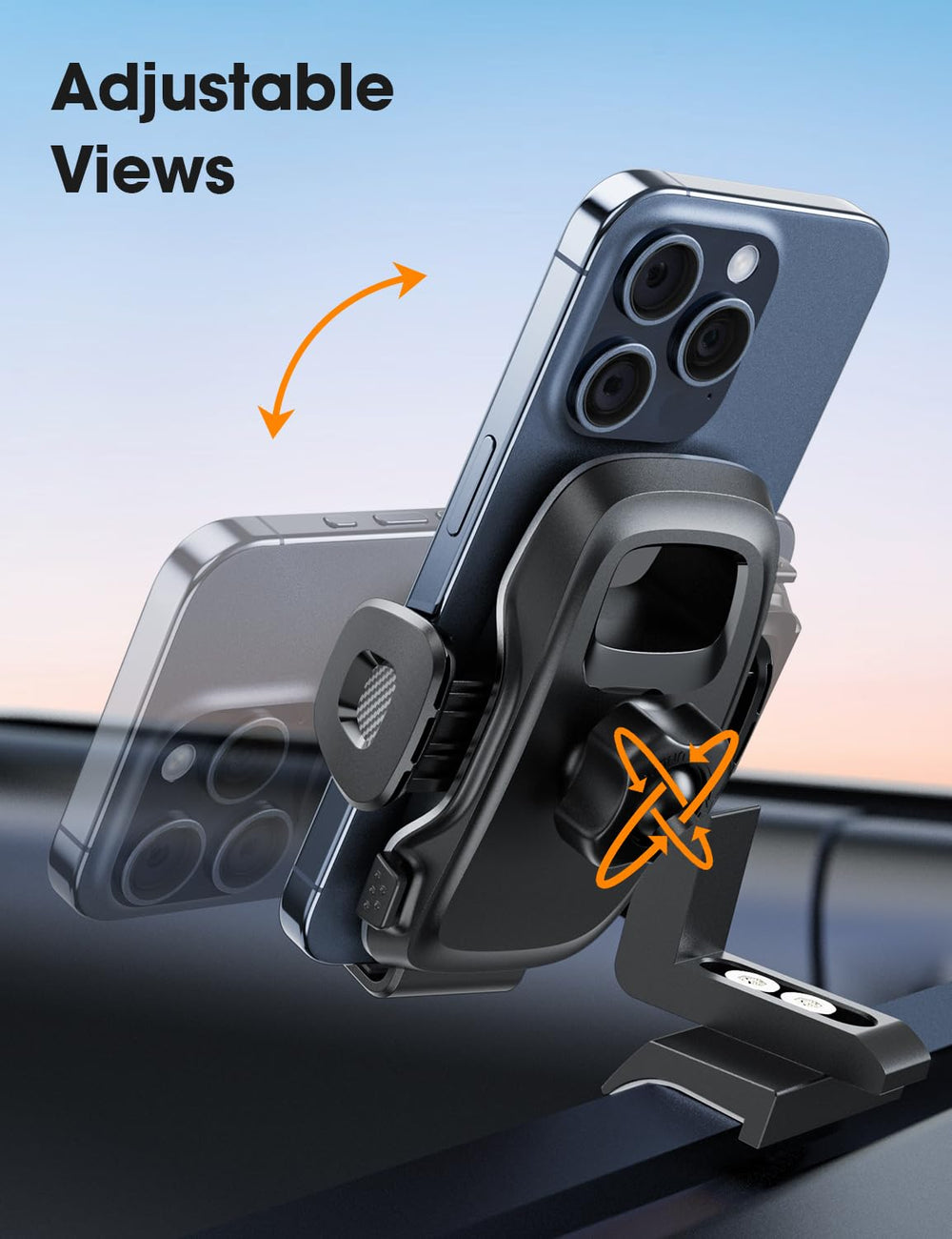 iGoevo Tacoma dashboard clip with curved base fitting the dash