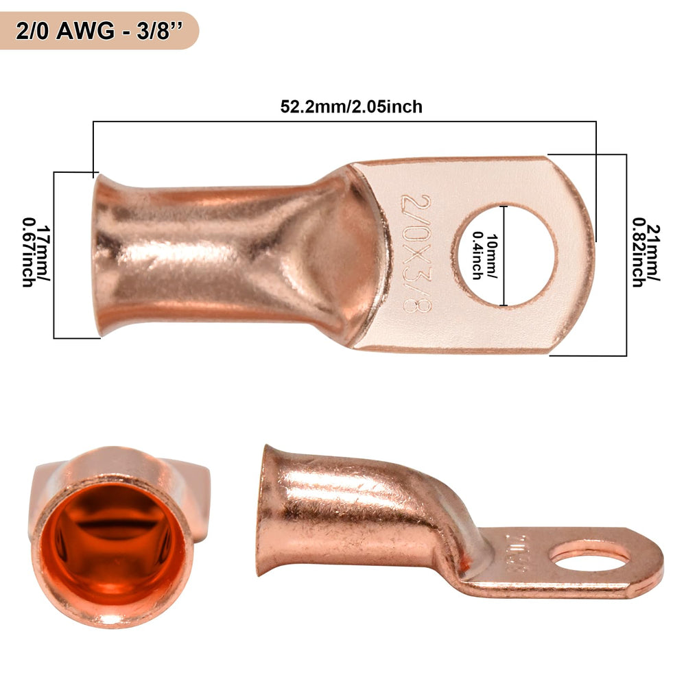 iGreely 3/8 inch ring terminals enable reliable connections under heavy load.