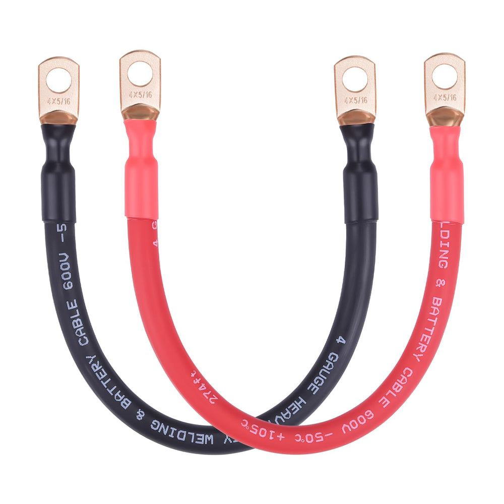 iGreely 4-gauge battery cable side view with heavy-duty lugs for rugged outdoor use