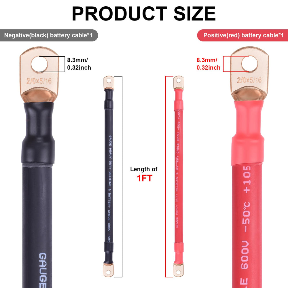 iGreely heavy-duty lugs with 5/16-inch terminals for easy crimp or solder