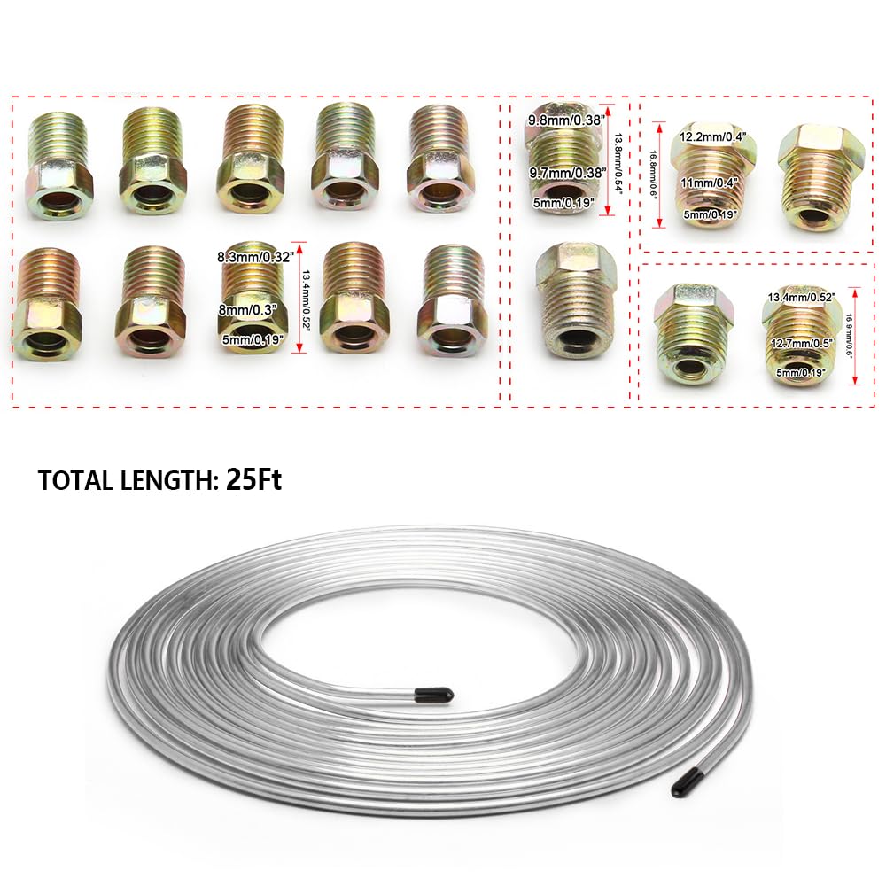 IHOTDER 16 inverted flare fittings included for reliable brake line connections